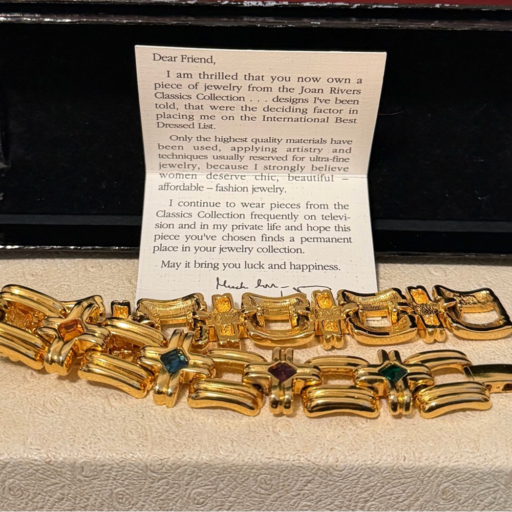 Joan Rivers Gold Bracelet with Jewel-Tone Accents
